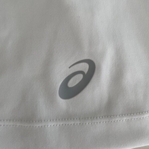 Asics Club GPX Skort/Skirt Poly Front Graphics Back Box Pleat Wht Gray Sz M NWOT - Picture 12 of 13